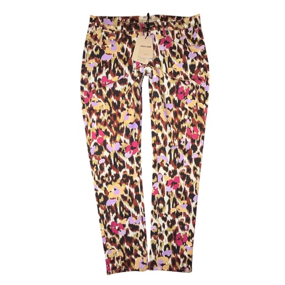 Roberto Cavalli Denim - NWT Roberto Cavalli Ikat Leopard Floral Print Jeans IT 48 / US 12 COA  Italy